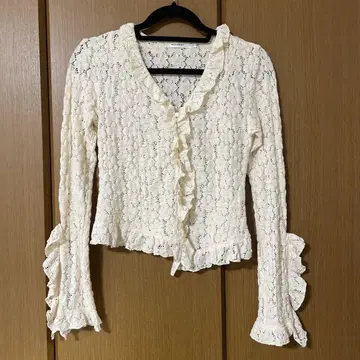 MOUSSY 아이보리 레이스 상의