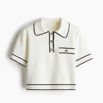 h&m 카라 부착 니트 탑 XS