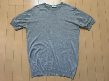 JOHN SMEDLEY 반팔 니트 씨 아일랜드 코튼 L 그레이