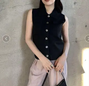 새상품 anuans 하이 게이지 더블 포켓 니트탑 아뉴앙스