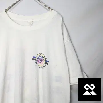 90's US 싱글 스티치 스포츠 프린트 백 프린트 화이트