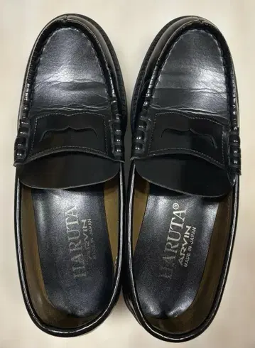 HARUTA 블랙 로퍼 6550 24.5cm EEE 남성용