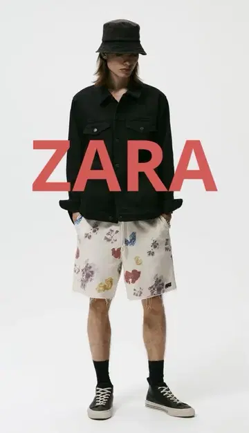 즉시 완판 ZARA 꽃무늬 숏팬츠 버뮤다 스트릿 하프