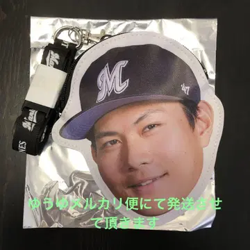 지바 롯데 마린스 얼굴형 코인 케이스 후지와라 요시히로 선수