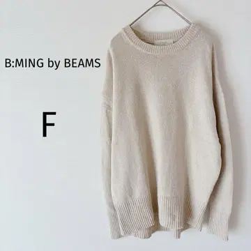 B:MING by BEAMS 니트 스웨터 긴팔 캐시미어 베이지 F