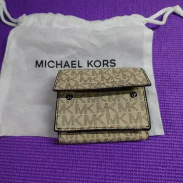 MICHAEL KORS 3단 폴더형 지갑 베이지/블랙