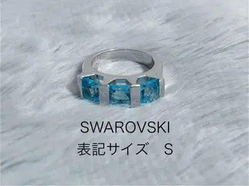 SWAROVSKI 파란색 스퀘어 컷 반지 S