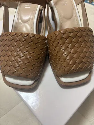 fitfit 소프트 메쉬 블록 힐 샌들 24cm 카멜