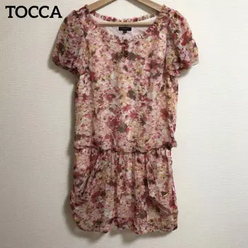 TOCCA (토카) 원피스 핑크 XS 사이즈 꽃무늬 반팔 미니 여성용