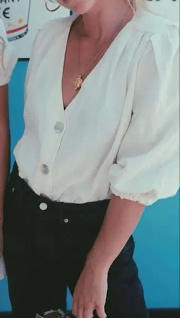 ZARA 자라 린넨 퍼프 슬리브 가디건 M