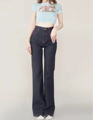 Darich 세미 플레어 데님 팬츠 인디고 S