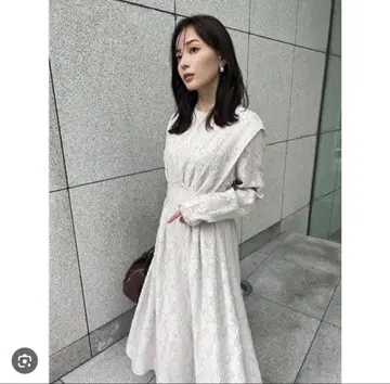 anuans 허리 컨셔스 자카드 원피스