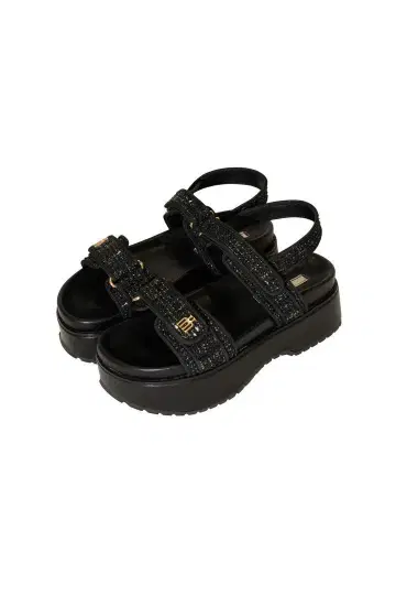 Herlipto Trois Tweed Platform Sandals