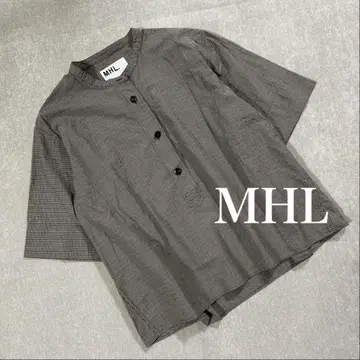 마가렛호웰 MHL 새상품 깅엄 체크 코튼 블라우스 셔츠