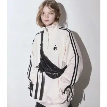 스포츠 라인 반집업 스웨터 베이비 핑크