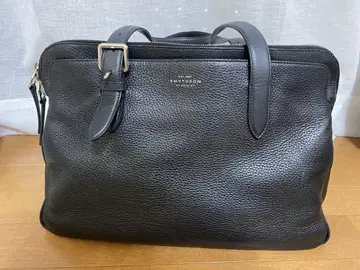 스미슨 Smythson Burlington 백 블랙 가죽