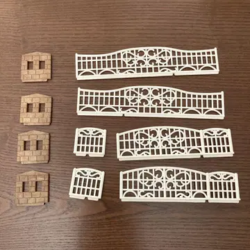 실바니안 패밀리 카포트가 있는 동경의 집 부품 울타리 벽돌