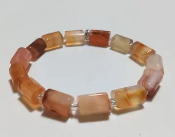 마노 직사각형 비즈 팔찌 17cm