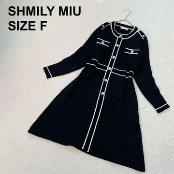 SHMILY MIU 퀼팅풍 라메 니트 원피스 A 라인 (1202)