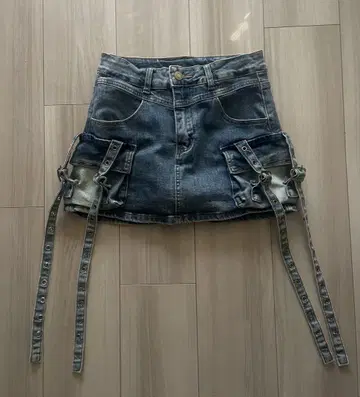 XU DOG 카고 데님 스커트