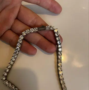 글리터 테니스 체인 목걸이 남성용 지르코니아 55cm 5mm