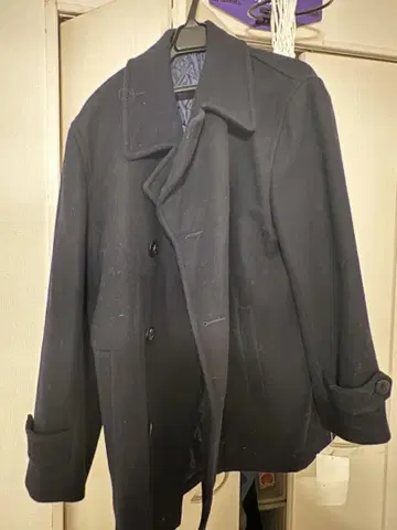 울 네이비 피코트 더블 브레스트