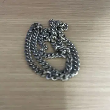실버 금속제 지갑 체인