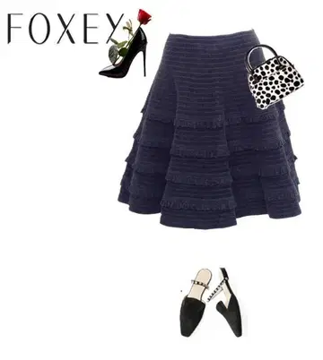 미사용 FOXEY 폭시 FOXEY 플레어 스커트 38