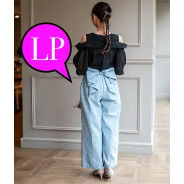 시마무라 여성용 리본 데님 팬츠 serimash LP 블루 새상품