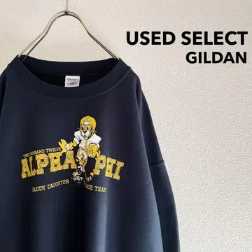구제 의류 "GILDAN" 프린트 스웨트 풀오버 / 블랙