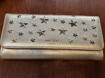 JIMMY CHOO 골드 장지갑 별 스터드
