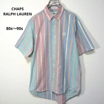 CHAPS 랄프 로렌 80년대 90년대 셔츠 BD M 스트라이프 고품질