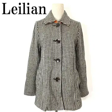 Leilian 레리안 울 코트 올 패턴 하운드투스 체크 9 B8869