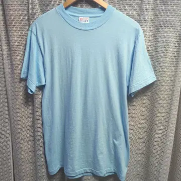 레어 90년대 Hanes BEEFY-T 빈티지 무지 티셔츠 스카이블루