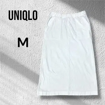 유니클로 허리밴딩 종아리 기장 데님 저지 스커트