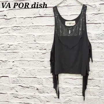 R4879 VA POR dish 탱크탑 프린지 스커트 시어