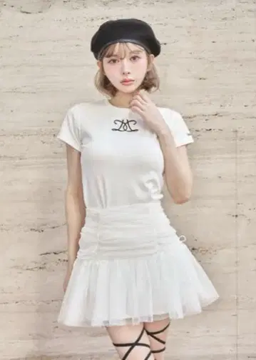 택 포함 새상품 Darich 다리치 자수 로고 티셔츠
