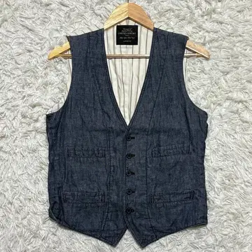 UNITED ARROWS 다크 블루 포멀 베스트 베스트 M 린넨 마 소재