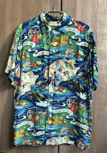 SUN SURF 알로하 셔츠 LAND OF ALOHA 블루 S