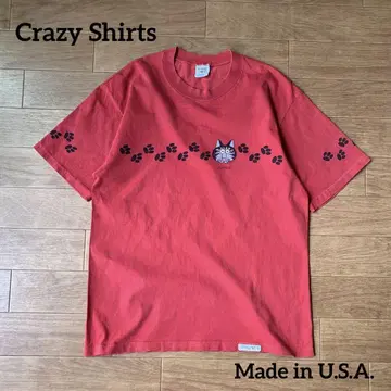 USA제 Crazy Shirts 크리반 캣 티셔츠 고양이 발자국