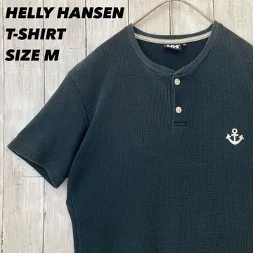 HELLY HANSEN 헬리한센 자수 로고 헨리넥 와플 티셔츠