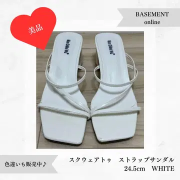 새상품급 Basement Online 스퀘어토 스트랩 샌들 24.5