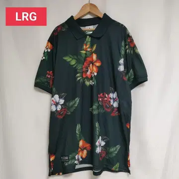 LRG 플라워 프린트 피케 셔츠 사이즈 L 블랙