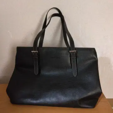블랙 가죽풍 토트백