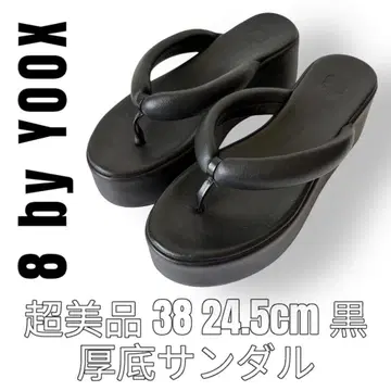 8 by YOOX 오토 바이유크스 38 24.5cm 블랙 통굽 샌들