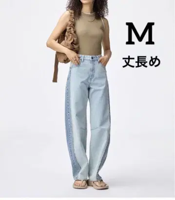 GU 2톤 배럴 레그 청바지 (긴 길이) M
