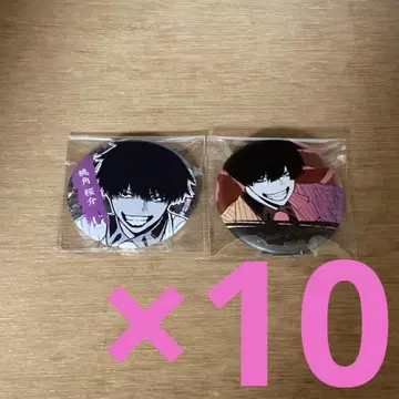 도원암귀 TSUTAYA 메탈릭 캔뱃지 복숭아뿔 벚꽃