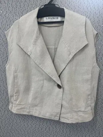 LOUNIE 린넨 슬리브리스 자켓 베이지