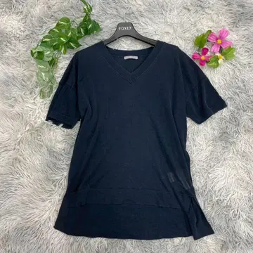 [ theory luxe ] 네이비 V넥 티셔츠 슬릿 (38)