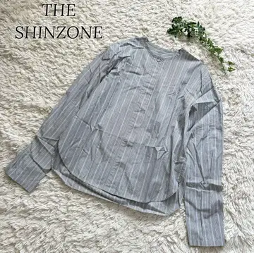 THE SHINZONE 더 신존 스트라이프 셔츠 블라우스 히라기 버튼